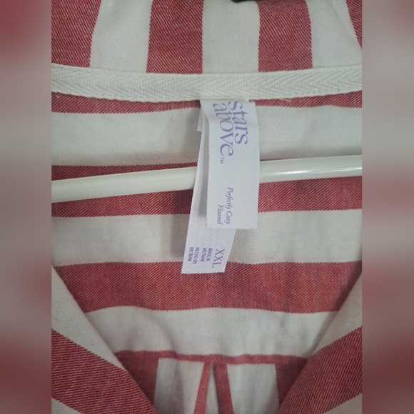 Stars Above Striped Flannel Cotton Sleep Dress #New - Picture 5 of 10